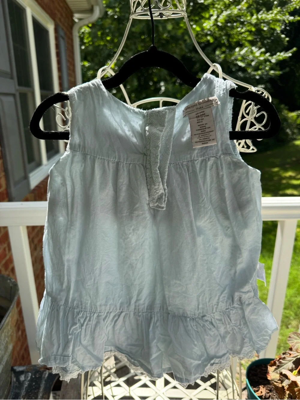 Catherine Malandrino light blue sleeveless eyelet dress. Size 2T
